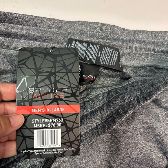 Spyder Active Men’s Gray Athletic Joggers with Zipper Details Size XL - Picture 4 of 7